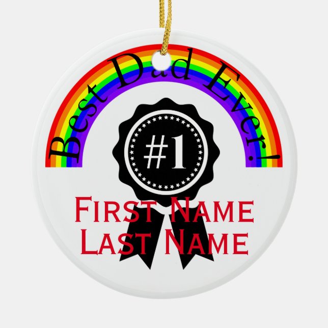Bester Vater je Regenbogen Ornament HAMbWG (Vorne)