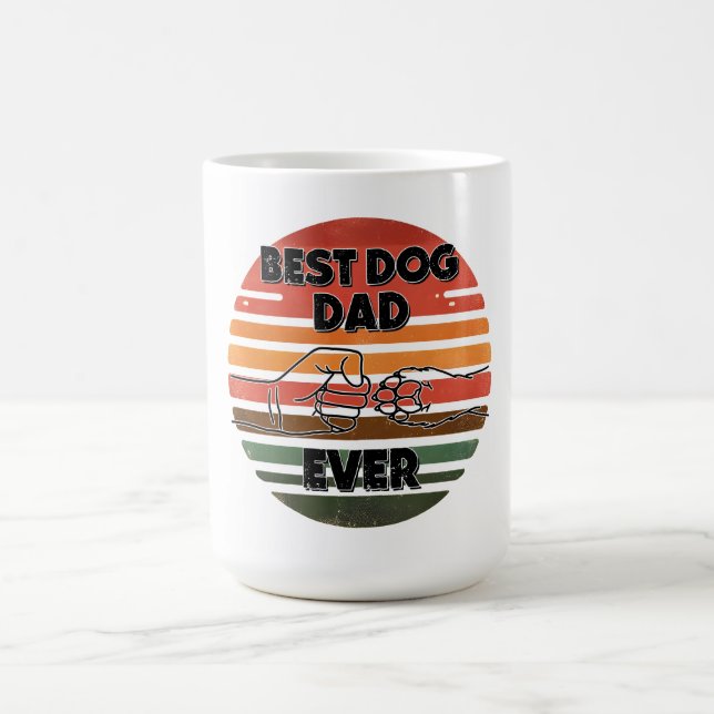 Bester Vater je - Retro Paw Bump Tasse (Mittel)