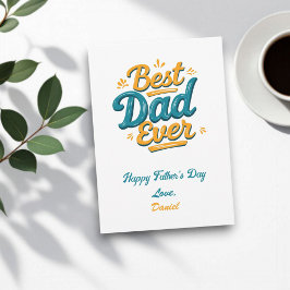 Bester Vater je | Retro Personalisiert Vatertag Karte