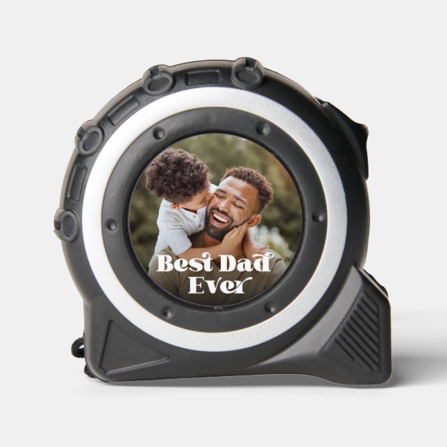 Bester Vater je Retro-Text-Foto Maßband (Vorderseite)