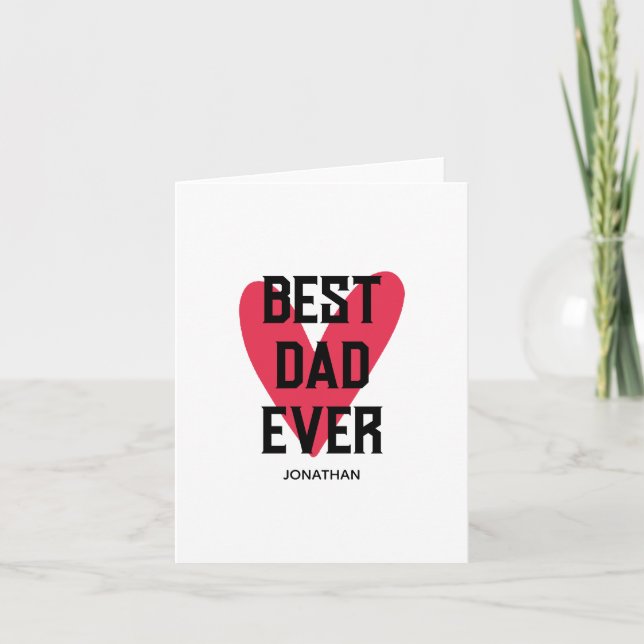 Bester Vater je rosa Herztag Vatertag Karte (Vorderseite)