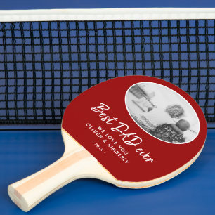 Bester Vater je Rot Modernes Niedliches Foto des V Tischtennis Schläger