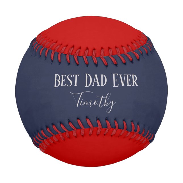 Bester Vater je rot und blau Baseball (Vorderseite)
