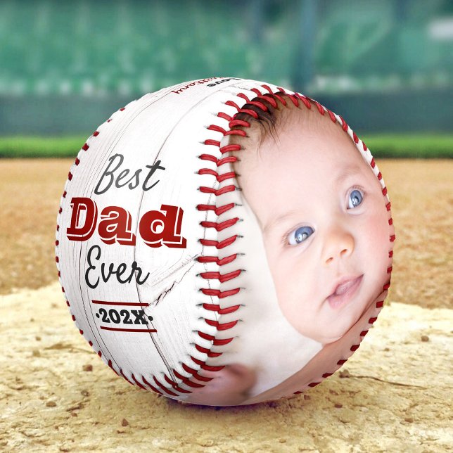 Bester Vater je Rote Typografie Rustikales Holz Mo Baseball (Von Creator hochgeladen)