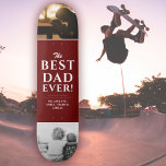 Bester Vater je Roter Vater Tag 2 FotoCollage Skateboard<br><div class="desc">Modern Best Vater je Red Vatertag 2 Foto Collage Skateboard mit Namen. Trendy weiße Typografie ist auf einem dunkelroten Hintergrund. Fügen Sie 2 Lieblings-Fotos und Ihre Namen in der süßen Nachricht hinzu. Dieses moderne, maßgeschneiderte Skateboard ist ein perfektes Geschenk für einen Papa oder einen neuen Papa am Vatertag, Geburtstag oder...</div>