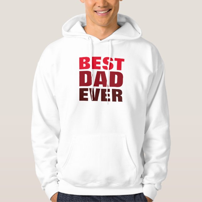 Bester Vater je Roter weißer Vater Hoodie (Vorderseite)