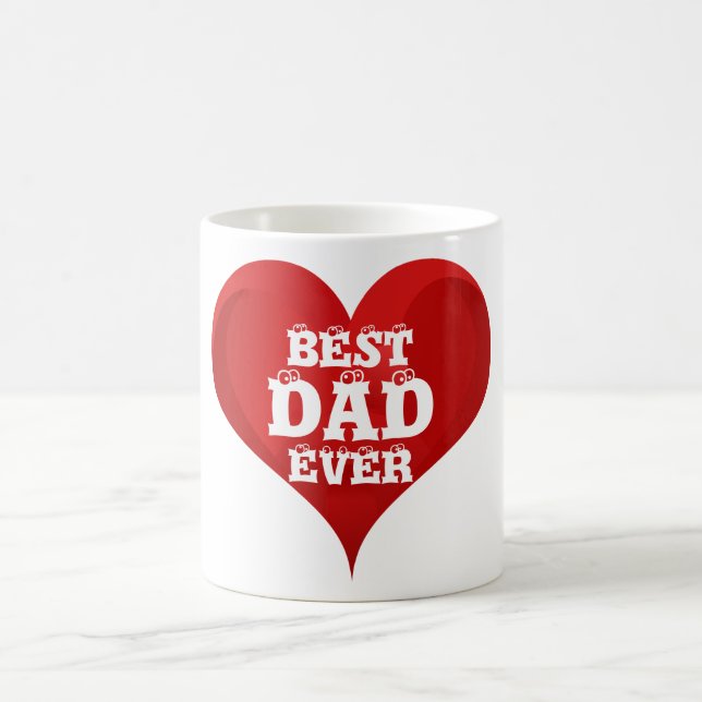 Bester Vater je Rotes Herz Liebe Tasse (Mittel)