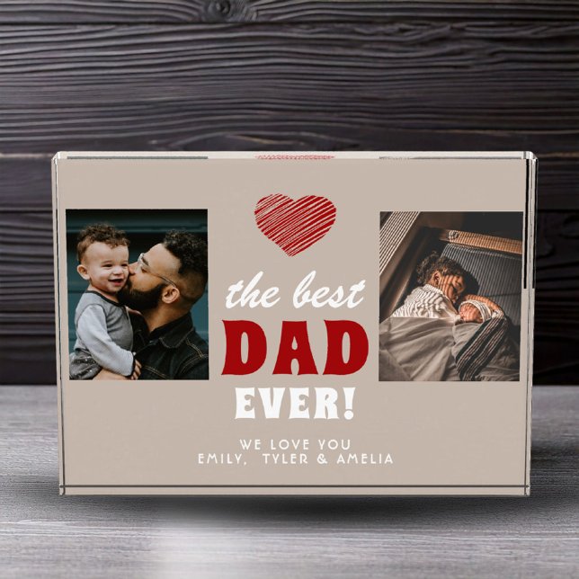 Bester Vater je Rotes Herz Schwarz 2 Fotoblock (Von Creator hochgeladen)
