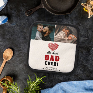 Bester Vater je Rotes Herz Vatertag 2 Foto Topflappen