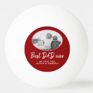 Bester Vater je Rotes Oval Foto Rahmen Vatertag Tischtennisball