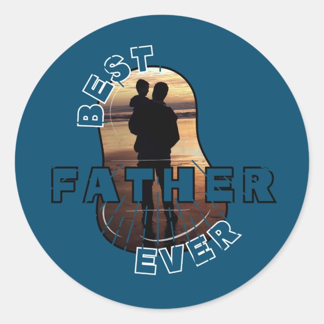 Bester Vater je Runder Aufkleber (Vorderseite)