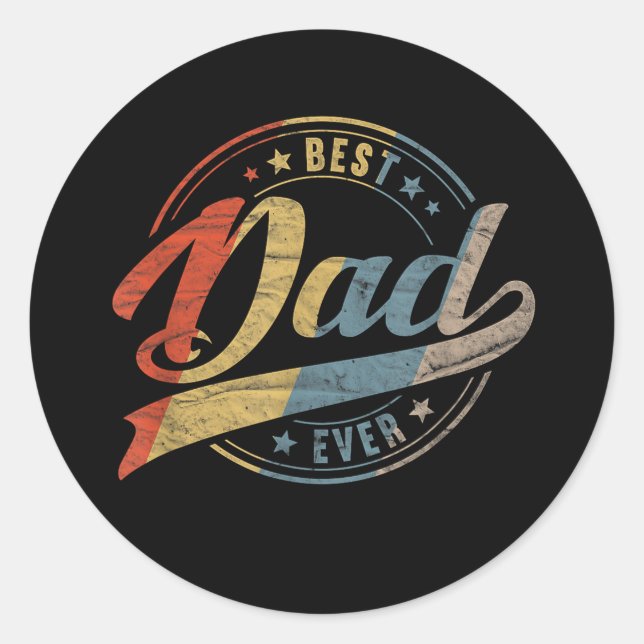 Bester Vater je Runder Aufkleber (Vorderseite)