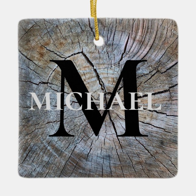 Bester Vater je Rustikal bedrückte Baumrinde Keramikornament (Vorderseite)