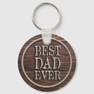 Bester Vater je Rustikal-Burlap & Wood Schlüsselanhänger