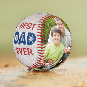 Bester Vater je rustikaler Baseball-Foto Name benu Baseball