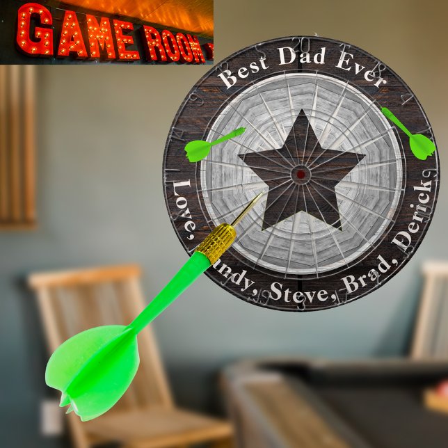 Bester Vater je rustikaler Name des Tons Dartscheibe (Von Creator hochgeladen)