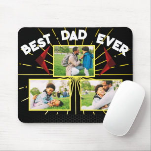 Bester Vater je Schwarz Familienfoto Collage Keepa Mousepad