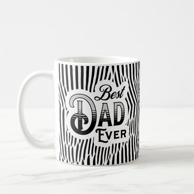 Bester Vater je Schwarz-Weiß-Abstraktes Muster Kaffeetasse (Links)