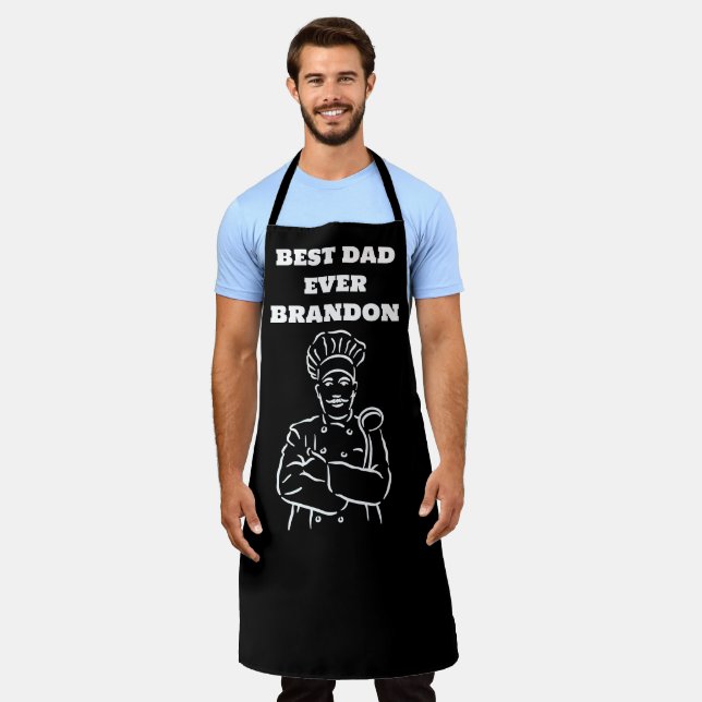 Bester Vater je Schwarz-weiß Moderner Feinschmecke Schürze (Getragen)
