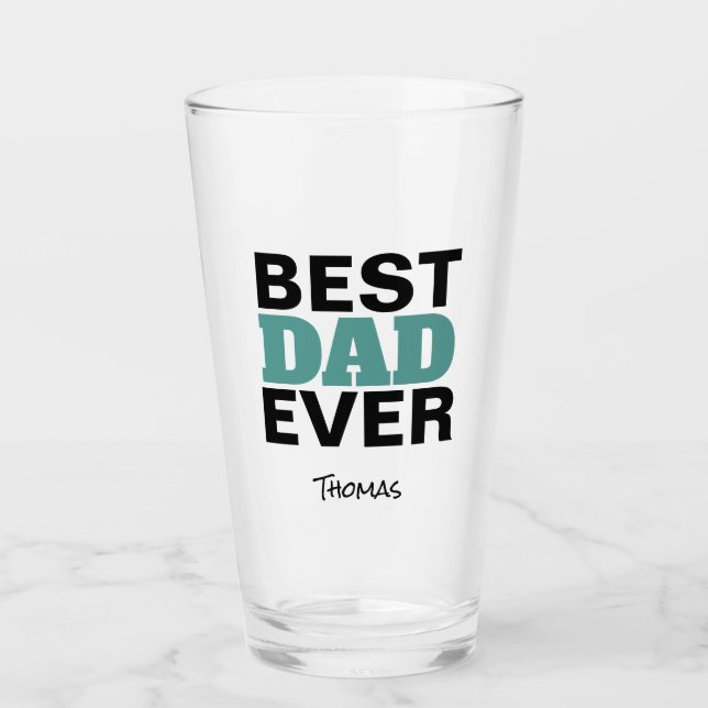 Bester Vater je Schwarze Aquamarine Typografie Per Glas