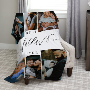Bester Vater je Script Väter Tag Foto Collage Fleecedecke