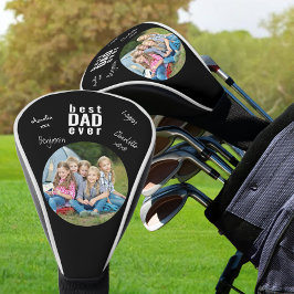 Bester Vater je signiertes Foto Schwarz Golf Headcover