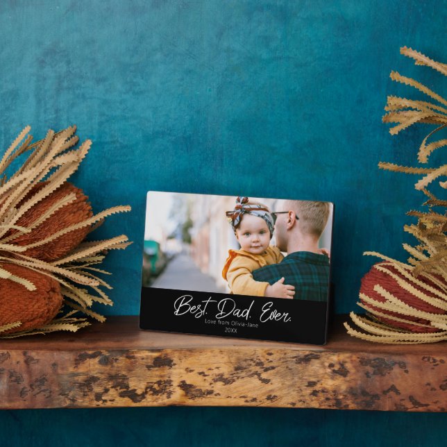 Bester Vater je Single Foto Plaque Fotoplatte (Seite)