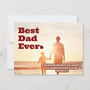 Bester Vater je Sprichwörter 20:7 Christliche Bibe Postkarte