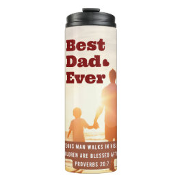 Bester Vater je Sprichwörter 20:7 Christliche Bibe Thermosbecher