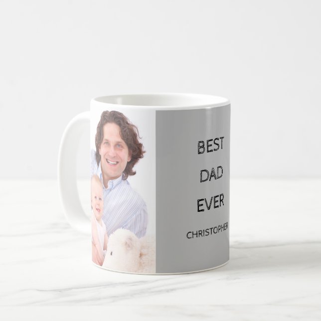 Bester Vater je Tasse für benutzerdefinierte Fotos (Vorderseite Links)