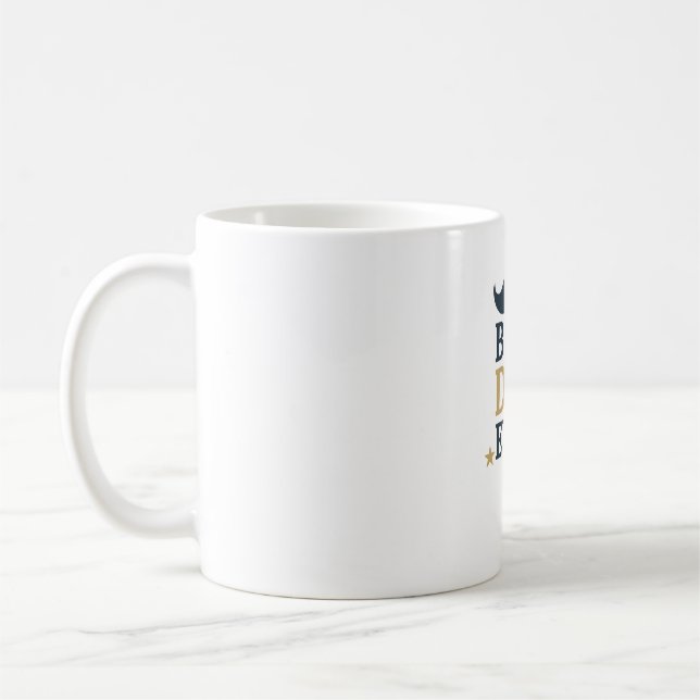 Bester Vater je Tasse | Rustikaler Navy & Gold Cof (Links)