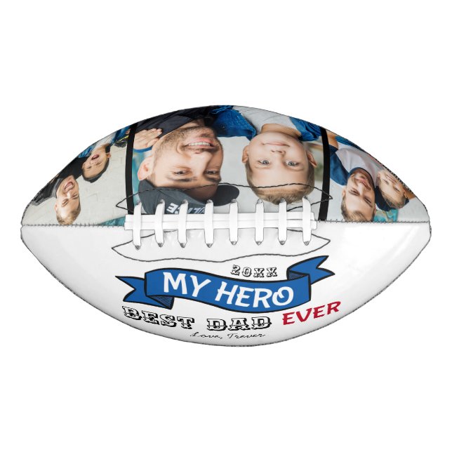 Bester Vater je Topografie Blue Banner FotoCollage Football (Vorderseite)