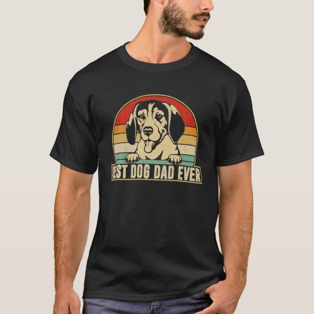 Bester Vater je Treeing Walker Coonhound Hund T-Shirt (Vorderseite)