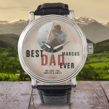 Bester Vater je Trendy Watercolor Foto des Vaters