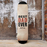 Bester Vater je Trendy Watercolor Vatertag Skateboard<br><div class="desc">Bester Vater je trendy Watercolor Vatertagskateboard. Rosa,  orangefarbene Aquarellbilder mit dem besten Papa aller Zeiten in trendiger Typografie. Anpassen des Texts</div>