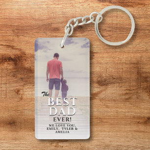 Bester Vater je Typografie Vatertag Volles Foto Schlüsselanhänger