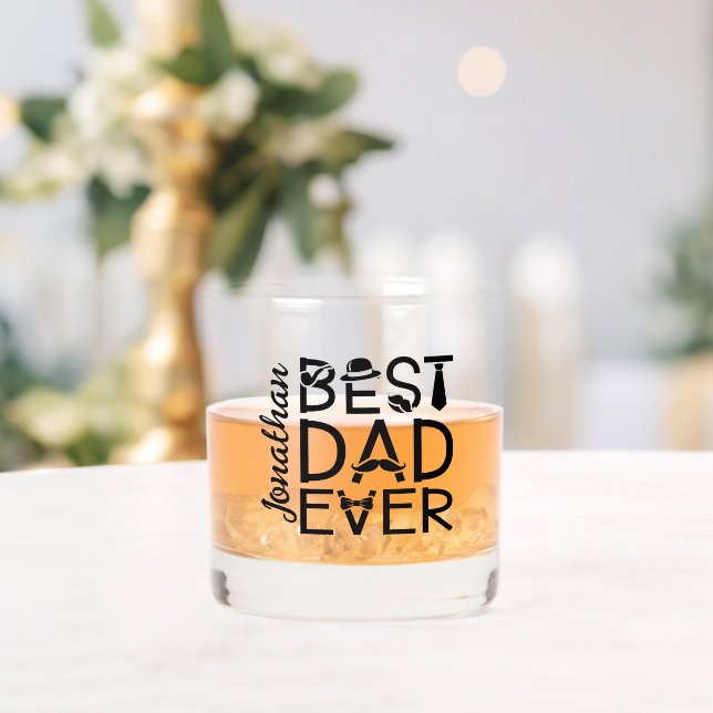 Bester Vater je Typografie Whiskyglas (Insitu (Hochzeit))