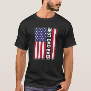 Bester Vater je US-amerikanische Flagge Vintager V T-Shirt