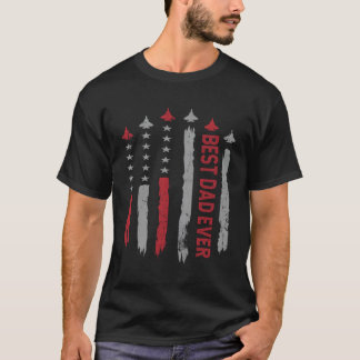 Bester Vater je US-Flag Fighter Jet Fat T-Shirt