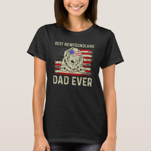 Bester Vater je US-Flagge Vater Joke Newfundland 4 T-Shirt