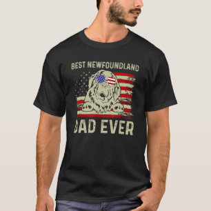 Bester Vater je US-Flagge Vater Joke Newfundland 4 T-Shirt