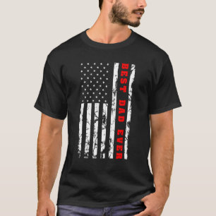 Bester Vater je US Vintag Flag Patriotische Eltern T-Shirt