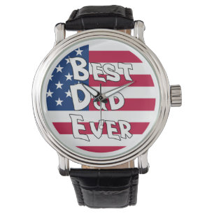 Bester Vater je USA-Flagge Armbanduhr