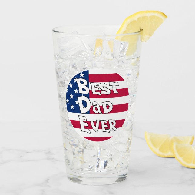 Bester Vater je USA-Flagge Glas (Rückseite Ice)