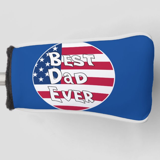 Bester Vater je USA-Flagge Golf Headcover (Vorderseite)