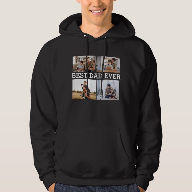 Bester Vater je Vater Daddy Foto Collage Bild Hoodie (Vorderseite)