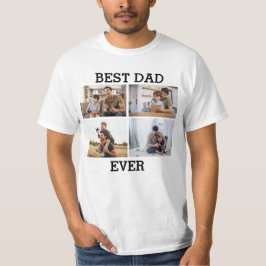 Bester Vater je Vater Daddy Foto Collage Bild T-Shirt