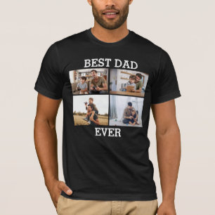Bester Vater je Vater Daddy Foto Collage Bild T-Shirt
