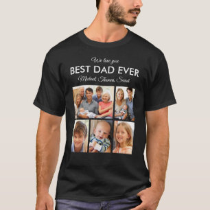 Bester Vater je Vater Familienfoto Collage T-Shirt