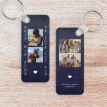 Bester Vater je Vater personalisiert 5 Foto Collag Schlüsselanhänger<br><div class="desc">Bester Papa je haben wir Liebe,  dass du kühn weiße Typografie auf dunkelmarineblau Kalkboard Vater's Day personalisierten doppelseitigen Schlüsselanhänger mit deinen 5 Fotos,  deinem Text und deiner Unterschrift.</div>